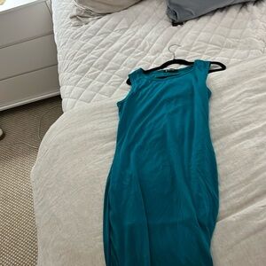 Blue green mini dress